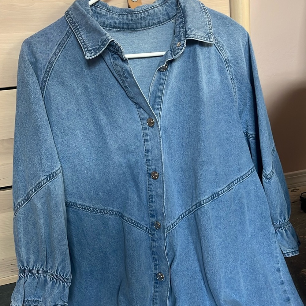 Jean Long Peplum Dress